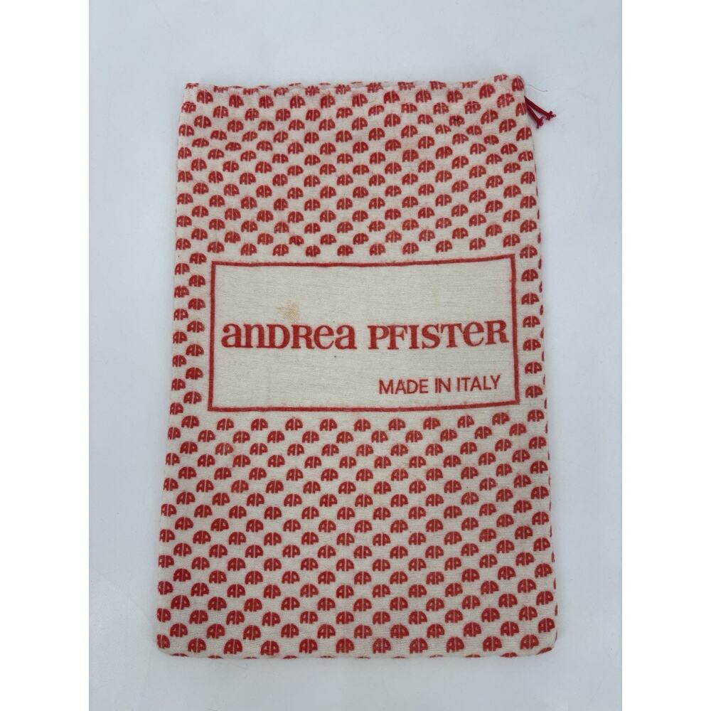 Andrea Pfister Dustbag Red White Knit Drawstring 9x13.5 Designer Made in Italy